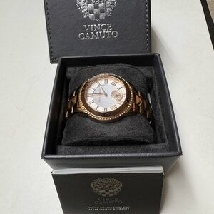 Vince Camuto rose gold studded watch with swarovski crystals. Great condition.